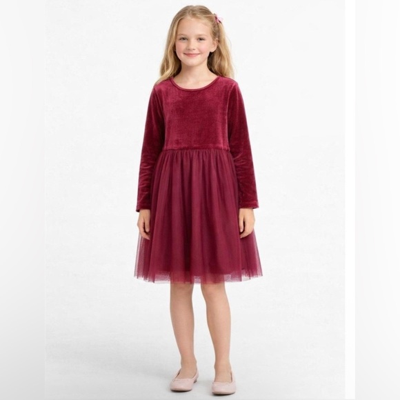 wonder nation Other - Wonder Nation Girls Long Sleeves Velour Tutu Dress
